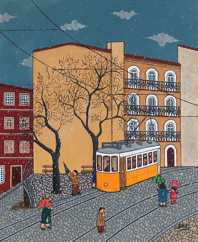 El tren en el arte naïf