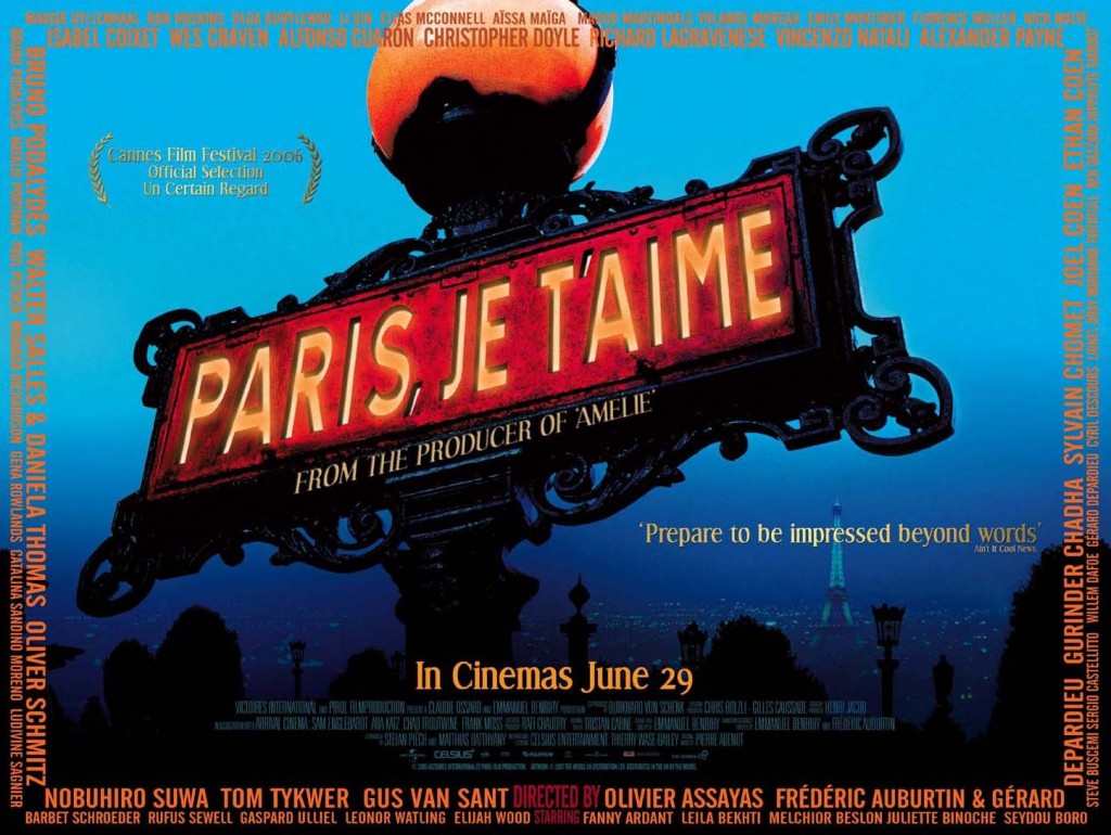 Cartel oficial de Paris, je t'aime basado en una señal del metropolitain. Fuente: impawards.