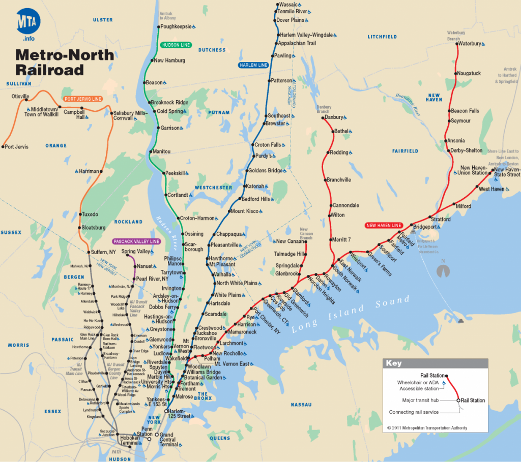 Mapa del Metro-North Railroad. Imagen © MTA.