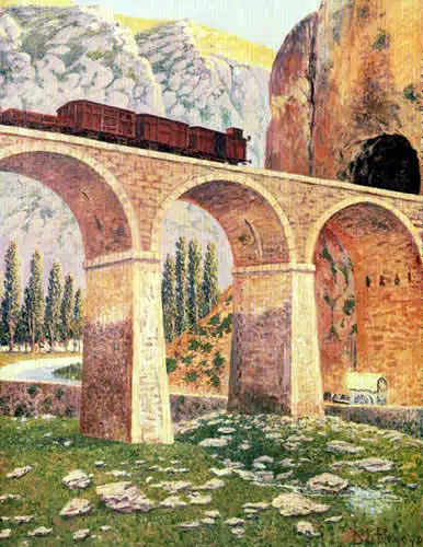 El túnel de Pancorbo, una de las obras de Darío de Regoyos que más se acerca al puntillismo.