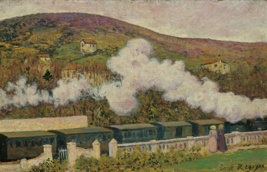 El paso del tren, sin duda el óleo más conocido del autor, que forma parte de la colección del Museo Thyssen Bornemisza de Madrid.
