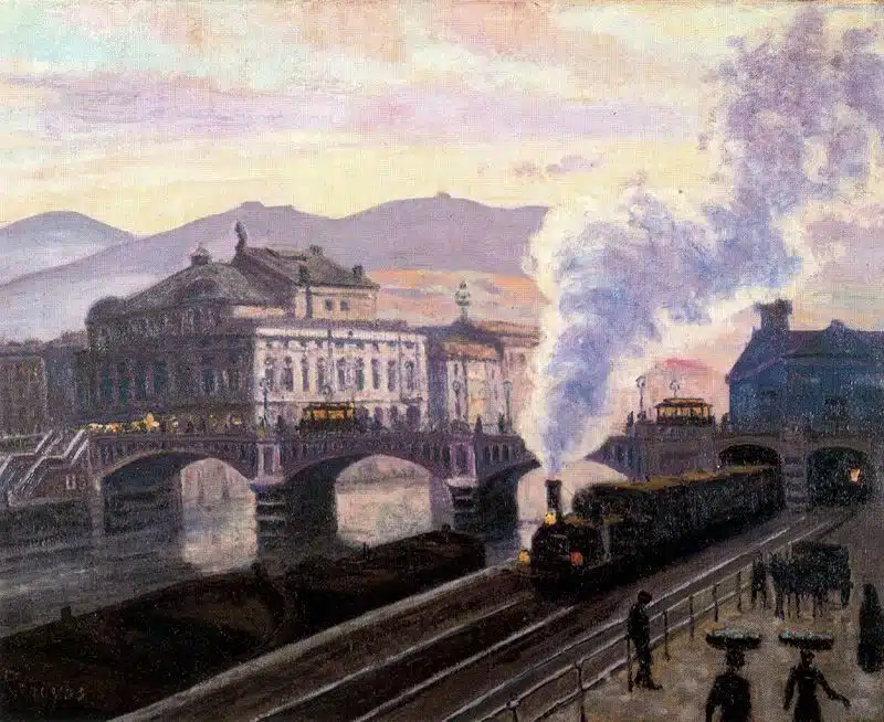 En Puente del Arenal, Darío de Regoyos refleja una bonita estampa de la ciudad de Bilbao.