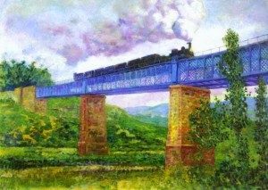 El viaducto de Ormaiztegui, donde Darío de Regoyos nos muestra su lado más colorido. Fuente: Clasica2.