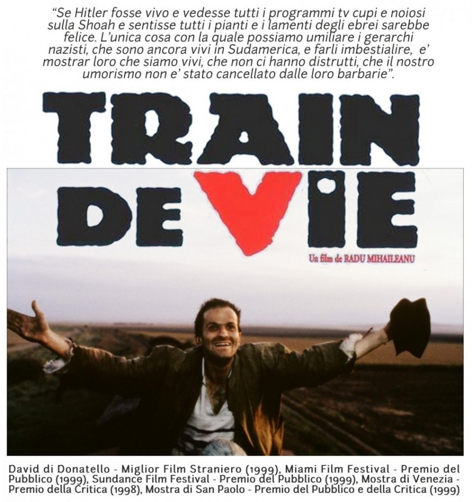 Cartel italiano de El tren de la vida. Foto: Malarupta.