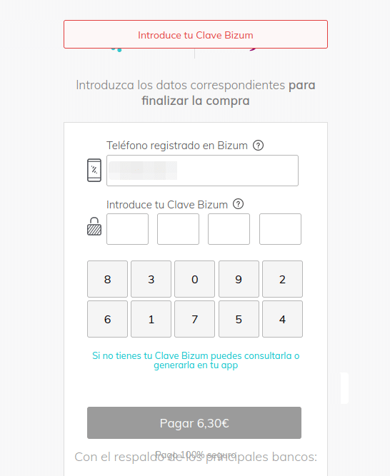 Introducción de la Clave Bizum en la compra de billetes de Renfe