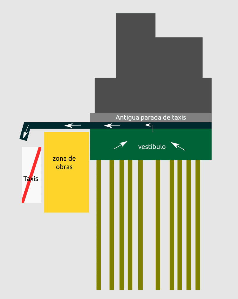 Acceso a la nueva parada de taxis de Chamartín.