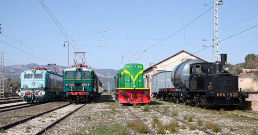 Algunos de los trenes que participaron en la Festa del Tren de 2022. © ADRIÀ ROIG.
