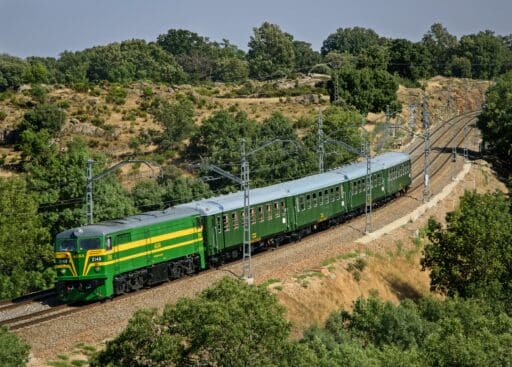 Exterior del Tren de los Reyes Magos durante un viaje del Tren de Felipe II © ALSA.