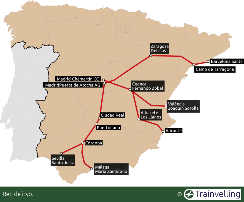 Red de trenes de alta velocidad de Iryo