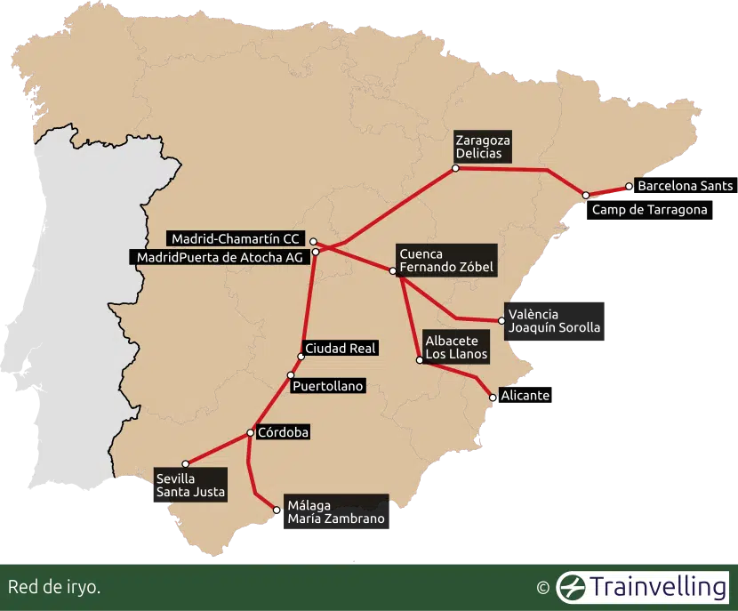 Red de trenes de alta velocidad de Iryo